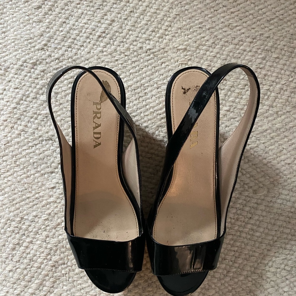 Prada Patent leather wedges
